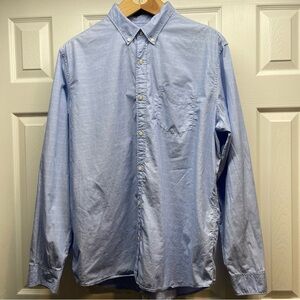 Gap Men’s Long Sleeve Button-down Shirt Light Blue Cheat Pocket Size XXL